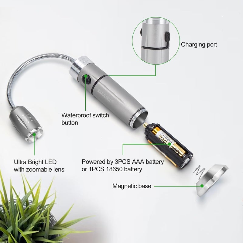 Image Rechargeable Ultra-Bright Barbecue Grill Light with Super Bright LED Lights,360° Flexible Gooseneck Adjustable Pit Boss Smoker BBQ Accessories, Grilling Gifts for Men Dad- 2 Pack - Image 4